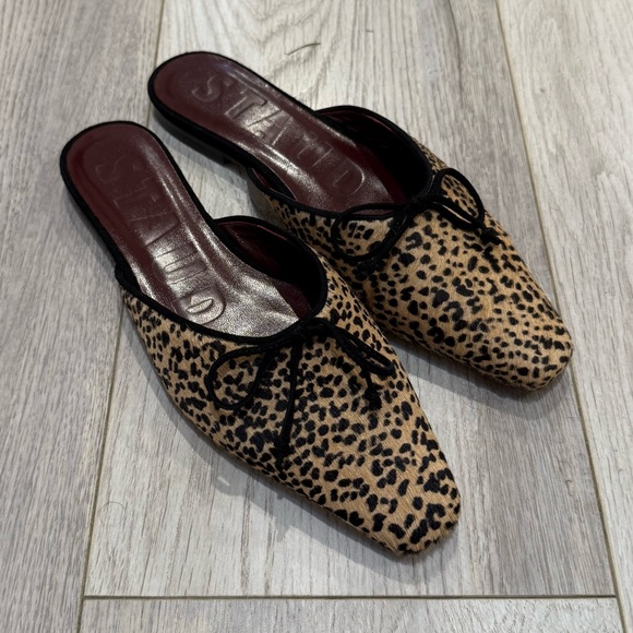 NEW STAUD Gina Cheetah Printed Mule Flats - Picture 3 of 6